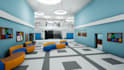 do stylized roblox map, roblox school environment, detail build for roblox game
