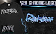 create a futuristic y2k chrome logo with bold aesthetic