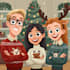 draw a cartoon christmas card