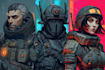 create a sci fi character illustrations and futuristic