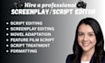 write edit and format a professional screenplay movie script script treatment