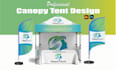 design modern canopy tent, table cover and feather flag