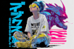 create t shirt illustration cyberpunk style