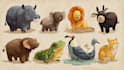 draw animals cartoon illustration