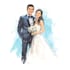 draw couple portrait for wedding illustration