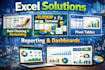 clean data and create excel reports using formulas, vlookups and pivottables