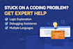 help with coding problems, assignments, and programming tasks