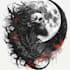 draw dark art illustration with engraving style