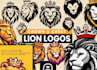 make retro tiger lion crown logo
