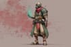 create a fancy sci fi character illustration