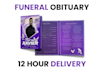 design a unique trifold obituary and funeral program