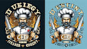 do a unique vintage chef logo with t shirt design