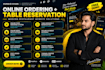 design restaurant website with online ordering system and table reservation
