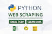 do web scraping and data extraction using python selenium