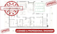 review, draft  stamp architectural engineering mep floor plans for city permit