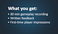 playtest your indie game and give honest first time player feedback