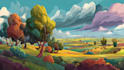 draw professional vector landscape illustration