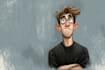 draw funny cartoon character , illustrations