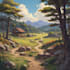 draw anime background, 2d environment, landscape