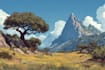 do landscape illustration and background concept art, nft