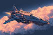 create sci fi spaceship art and futuristic illustrations