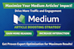 do medium article promotion organic medium promotion viral medium marketing