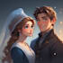 draw a cute cartoon couple portrait