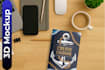create a 3d book mockup with a suitable background