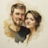 do custom portrait art, personalized couple portrait