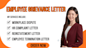 write an employee grievance or HR complaint letter to fix workplace issues