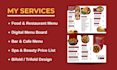 design professional restaurant menu and digital menu board