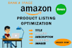 do complete amazon listing audit and SEO optimisation