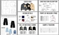 do clothing tech pack technical flat sketches illustration hoodie tech pack