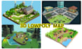 create lowpoly world maps, isometric environment, full lowpoly game assets packs