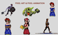 create custom pixel art game sprite sheet pixel animation 2d character game art