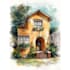 paint watercolor house portrait