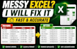 clean messy excel or CSV data professionally