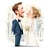 a wedding portrait illustration caricature