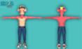 do 3d character modeling, stylized model for game animation