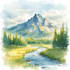 draw a watercolor landscape illustration