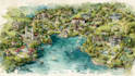 create a detailed watercolor map illustration