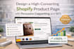 design high converting shopify product page with persuasive copywriting and SEO