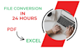 convert PDF to excel with accuracy and fast delivery