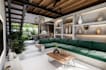 construct cgi tropical villa,3d glass wall,d5 poolside lounge,living room render
