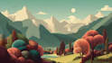 draw professional vector landscape illustration