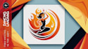 do unique fire dancing lady logo 1 day