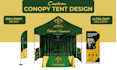 design canopy tent, feather flag, table cover for out door event