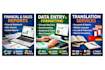 do financial reports, sales reports, data entry, translation