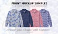 create long sleeve button down hawaiian shirt mockup
