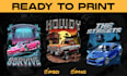 provide premade car tshirt design ready to print